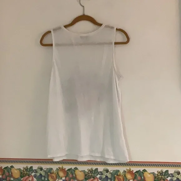 Express One Eleven Easy Tank w/Tropical Floral Print, Size M, White/Multi - Picture 2 of 5